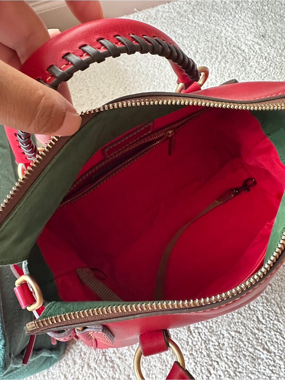 Dooney & Bourke Red Mini Florentine Satchel - Picture 7 of 7